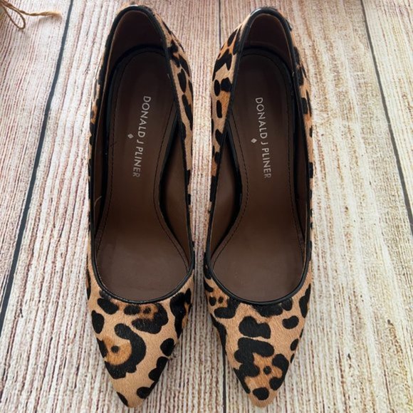 DONALD J PLINER leopard pony haircalf women's sandals heels 6M - Picture 2 of 10